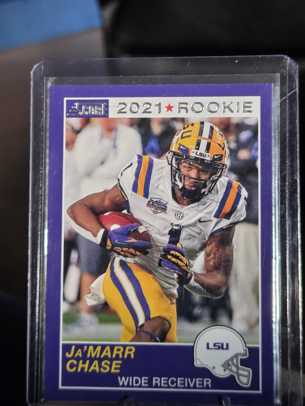 Russ 2021 Ja'Marr Chase Rookie Football Card - LSU Purple/Gold